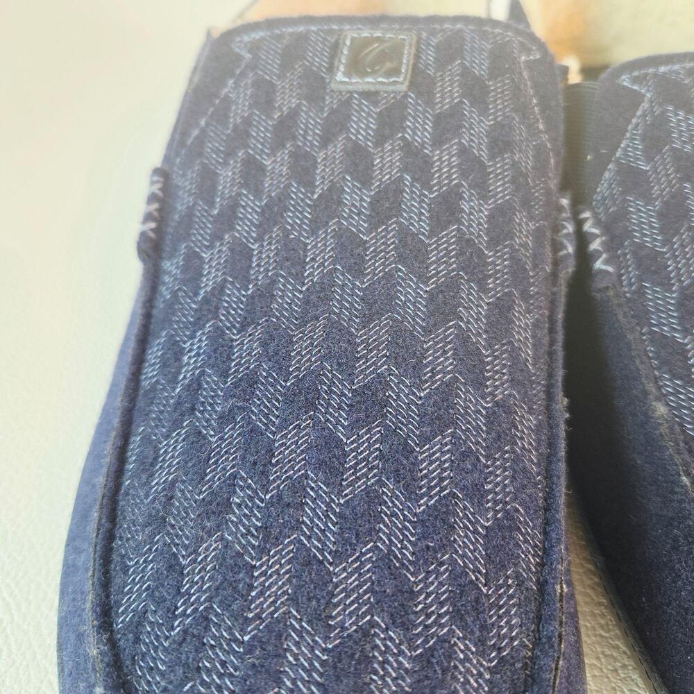 OluKai Slippers Mens 15 Trench Blue Moloa Kilohana Sheepskin Lined Moccasin NEW - Picture 5 of 9